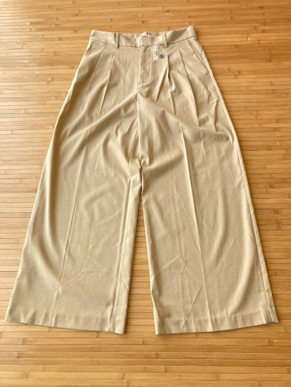 Madewell The Harlow Super Wide Leg Trouser Pants Brushed Twill 4 Lt Neutral NWT